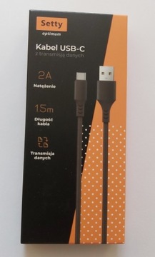 Kabel USB-C setty czarny (1,5m)