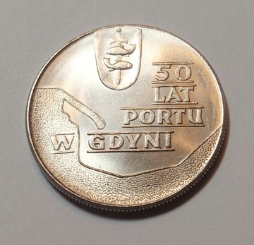 10 złotych 1972 - 50 lat portu w Gdyni (st.1-)
