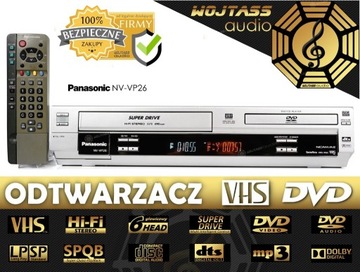 COMBO Panasonic VHS LP/SP 6-głowic DVD MP3