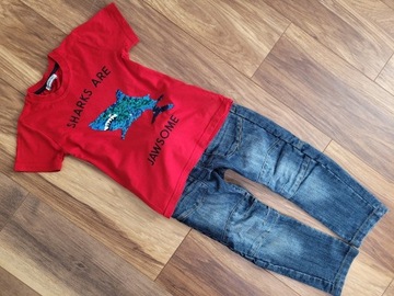 Komplet  koszulka + jeansy 5-6 lat / 116 cm