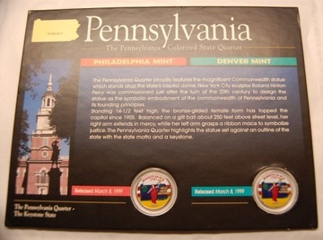 1999 Pennsylvania Colorized State P & D Quarter Se
