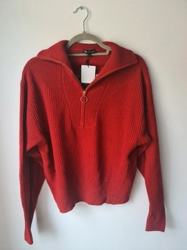 Czerwony sweter premium C&A wełna wełniany nowy