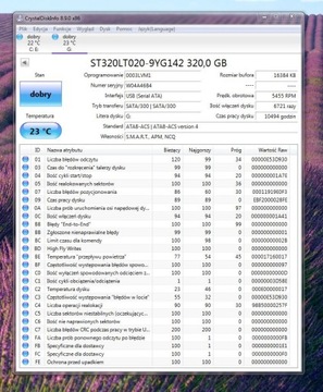 Dysk SEAGATE ST320LT020 2.5" 320GB 5400 16MB SATA