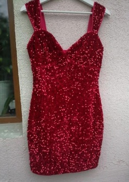 Sukienka czerwona S 36 walentynki święta okazja