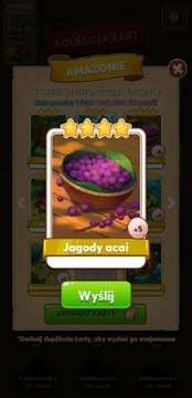 Coin master karta Jagody acai