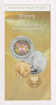 Folder 20 zł, 2 zł  2006 r. - NOC ŚWIĘTOJAŃSKA