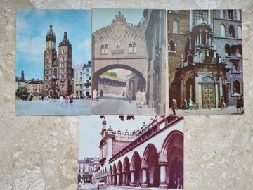 KRAKÓW – 4 kolorowe pocztówki  z 1963r