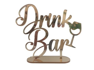 Napis na stół weselny Drink Bar