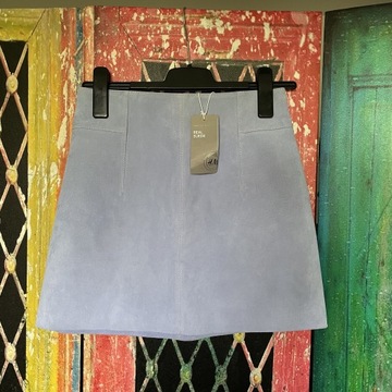 Nowa skórzana jasnoniebieska damska spódnica H&M