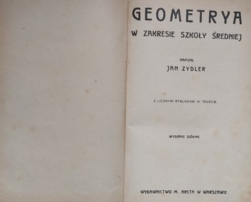 GEOMETRYA… Jan ZYDLER   (rok 1916)