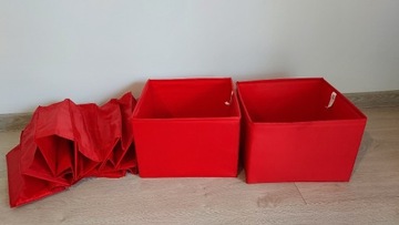 Pudełka pojemniki do szafy półki IKEA czerwone