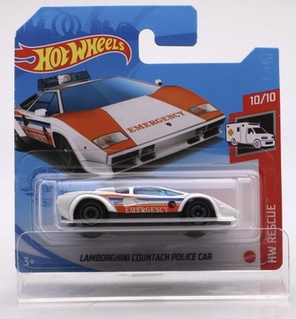 Lamborghini Countach Police Car Treasure Hunt Hot Wheels 1:64