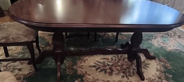 Meble kalwaryjskie: stół + 6 krzeseł + meblościanka