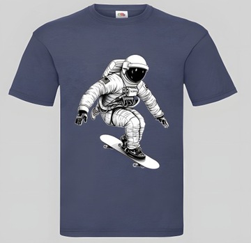 tshirt Astronauta na Deskorolce skating skatingowa