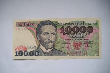 Polska Banknot PRL 10000 zł.1988 r.seria DN