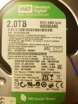 Dysk twardy HDD Western Digital WD Green 2TB