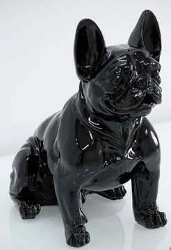 Czarna figura Buldog francuski wysokość 39 cm