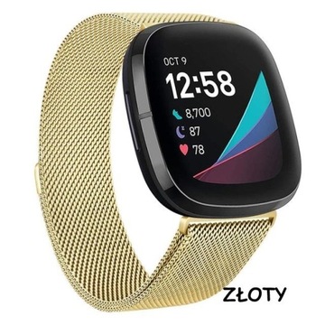 G281 PASEK metal,magnes do Fitbit Versa3/4 ZŁOTY