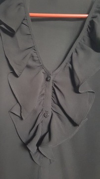 Czarna bluzka H&M rozm. 36 falbanki