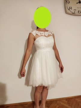 Sukienka ślubna , poprawiny rozmiar M do kolan 