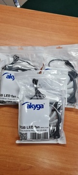 Wentylator Akyga AW-12D-RGB 120mm 15 LED RGB 3 szt. nowe