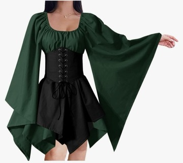 Sukienka z gorsetem z szerokimi rękawami Gothic 