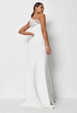 sukienka suknia ślubna wesele biała prosta ramię L