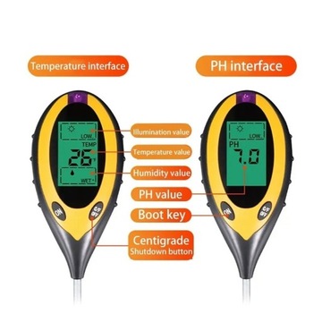 Miernik PH, wilgotności gleby + akumulator 9Volt
