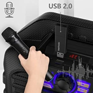 Przenośne karaoke Głośnik Bluetooth z mikrofonem 