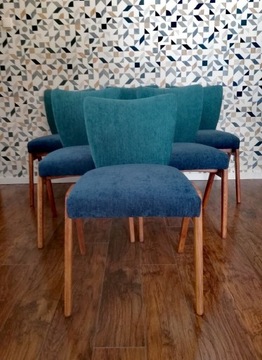 Krzesła designerskie PRL lata 60 5 sztuk +1 gratis