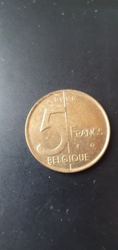 Belgia 5 franków 1998 rok / Q