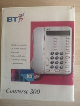Telefon stacjonarny, biały, LCD, BT Converse 300