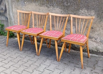 Krzesło drewniane tapicerowane siedzisko patyczak