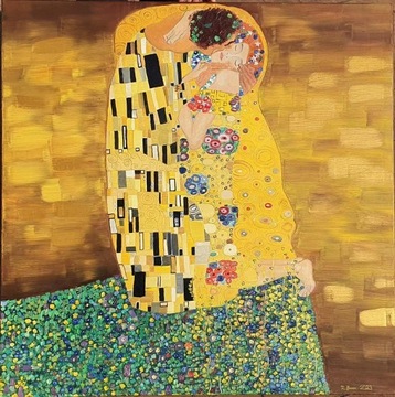 Gustav Klimt "Pocałunek" - obraz olejny na płótnie