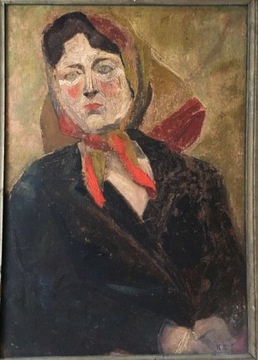Polski obraz olejny K. Zieleniewski portret  