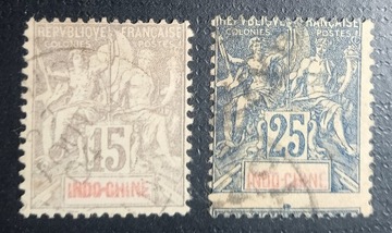 Kol.fr. INDO-CHINE:1899r. Mi 19; 20. kas.