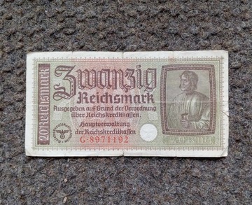 20 marek Zwanzig Reischmark 1939 1945