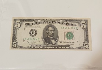 USA 5 dolarów 1950 C super stan dolar G 