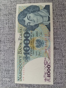 Banknot 1000 zł 1982 r. Seria HW  