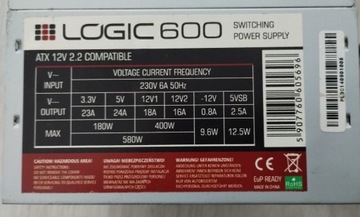 Zasilacz LOGIC 600 580W