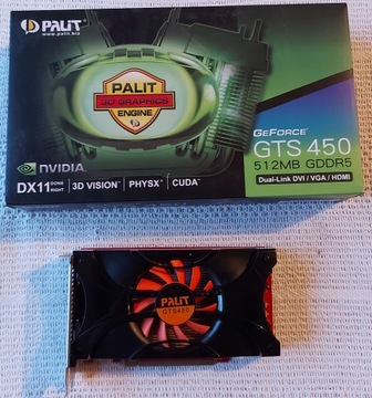PALIT GeForce GTS 450 512MB DDR5 DVI/HDMI/D-SUB
