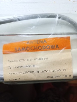 antena samochodowa PRL nowa w opakowaniu