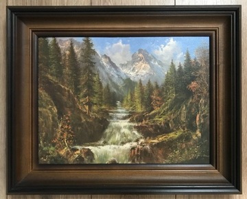 Obraz Krajobraz góry rzeka - reprodukcja 42/52 cm