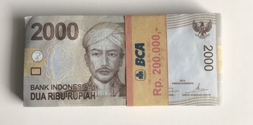 100 szt x Indonezja 2000 Rupiah UNC 2015 Rupii