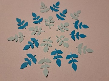 Liście niebieskie, odcienie i kształty Handmade