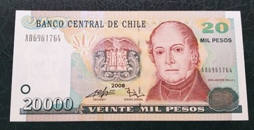CHILE 20000 Pesos 2008r. UNC