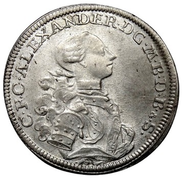 Niemcy, Brandenburg-Ansbach, Alex. 1/6 taler 1757