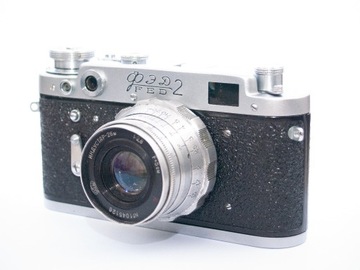 Fed 2 + Industar 26M  2.8/50 P i futerał, radziecka Leica po serwisie.
