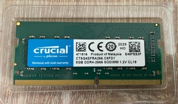 Crucial DDR4 SODIMM 8GB 2666MHz RAM