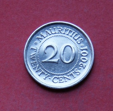 20 centów  2001 r - Mauritius  stan !!